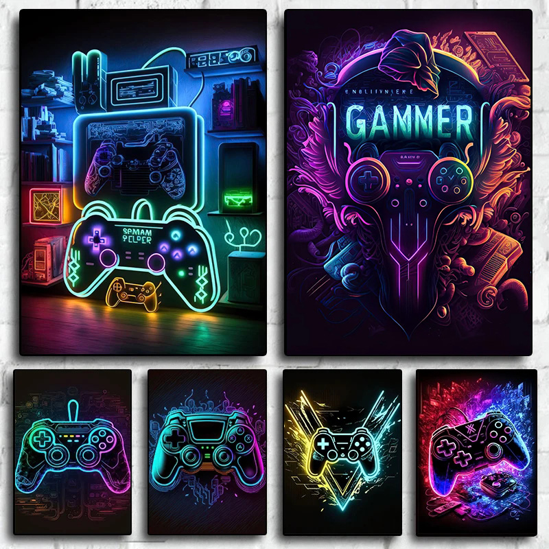 Smart Home Poster - Neon Pop Serin Oyun duvar sanatı