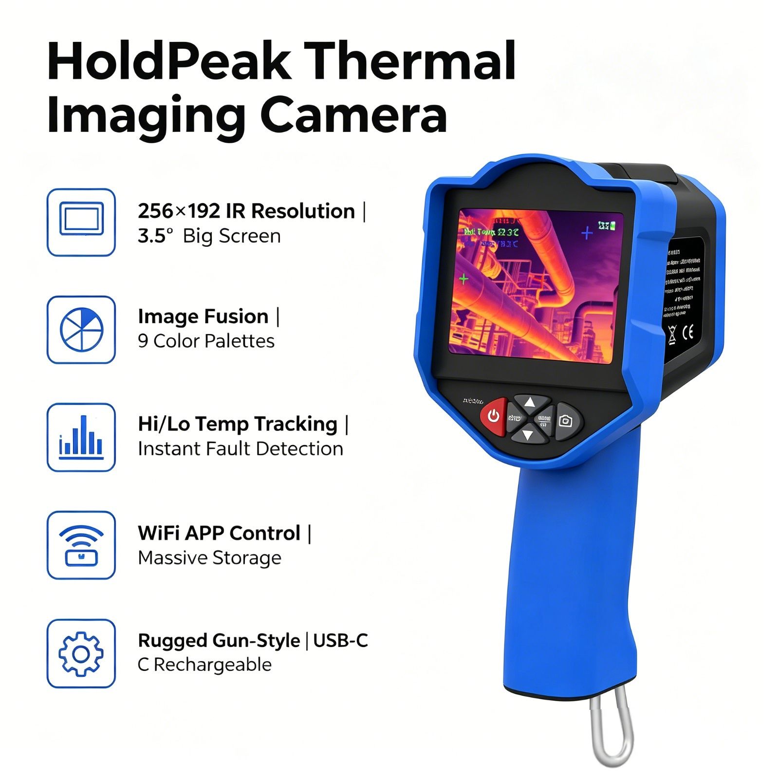 Smart Home Hvac - HoldPeak Termal Görüntüleme Kamerası 256x192 IR