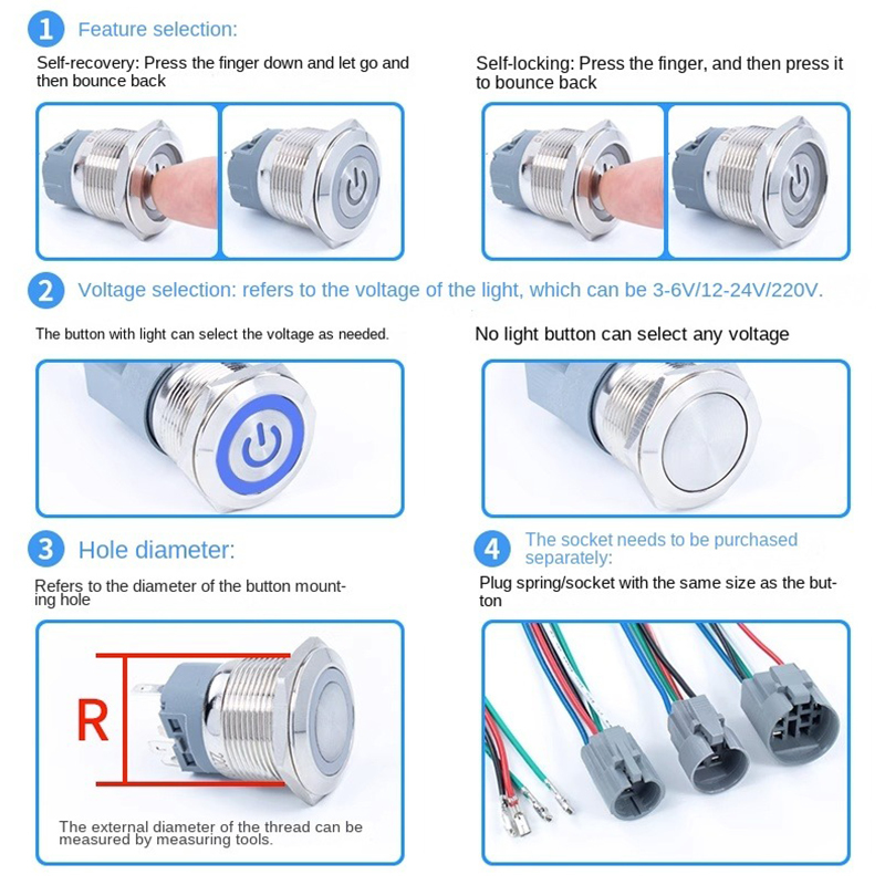 12/16/19/22mm Metal basmalı an - Smart Light Switch incelemesi ve fiyatı