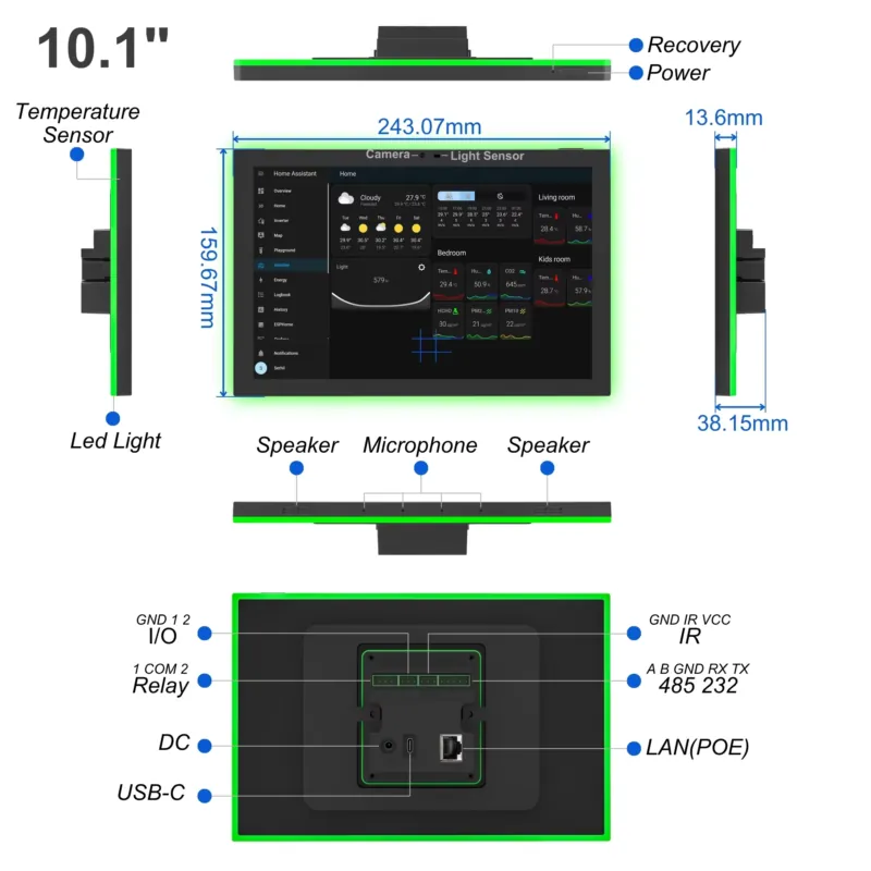 Home Assistant 10.1 İnç Androi - Smart Home Display incelemesi ve fiyatı